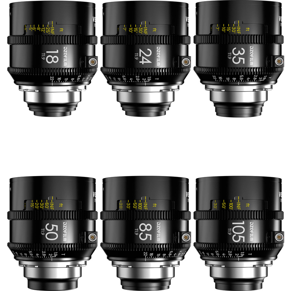 DZOFilm Vespid Prime2 T1.9 6-Lens Kit (PL Mount, Meters)