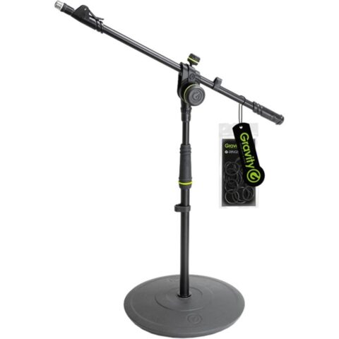 Gravity GMS2222B Short Microphone Stand with Round Base (Black)