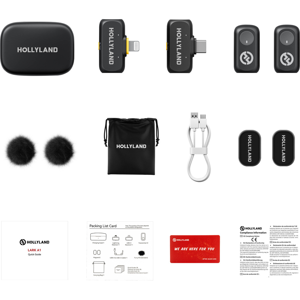 Hollyland LARK A1 Combo 2-Person Wireless Microphone System with USB-C & Lightning (Space Gray), image 2
