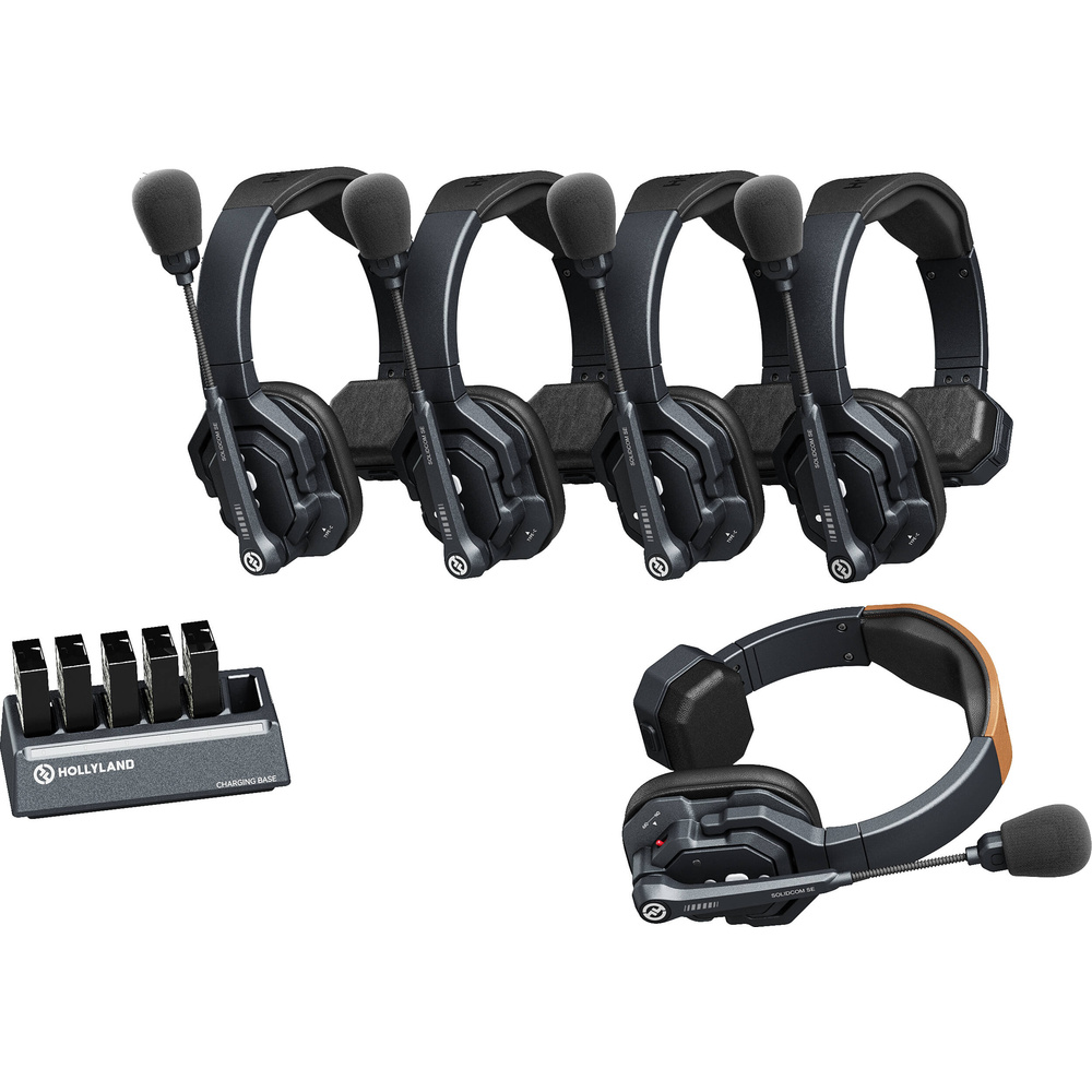 Hollyland Solidcom SE Global 5S 5-Person Full-Duplex Single-Ear Headset Intercom System (2.4 GHz)