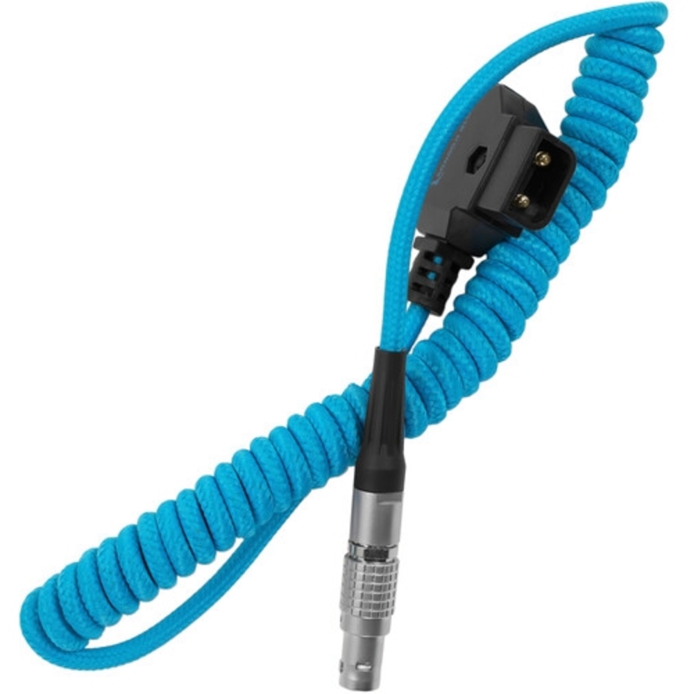 Kondor Blue Coiled D-Tap to LEMO 2 Pin 0B Male Power Cable for Zcam / Teradek, image 4