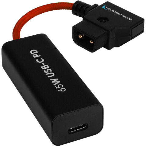 Kondor Blue D-Tap to Female USB-C PD 2-Way Battery Charging Power Cable (Cardinal Red, 15cm)