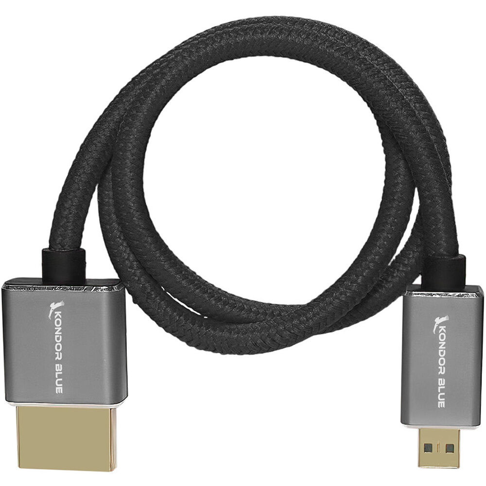 Kondor Blue High-Speed Micro-HDMI to HDMI Cable (Raven Black, 16"), image 2