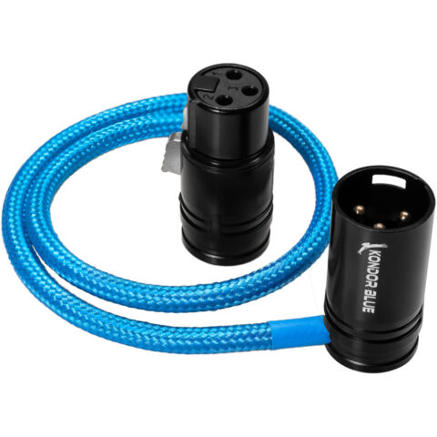 Kondor Blue Straight Low-Profile Right-Angle XLR Cable (40cm, Blue)