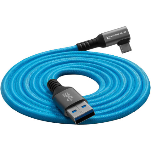 Kondor Blue USB-A to USB-C 3.0 Right Angle Cable (3m)