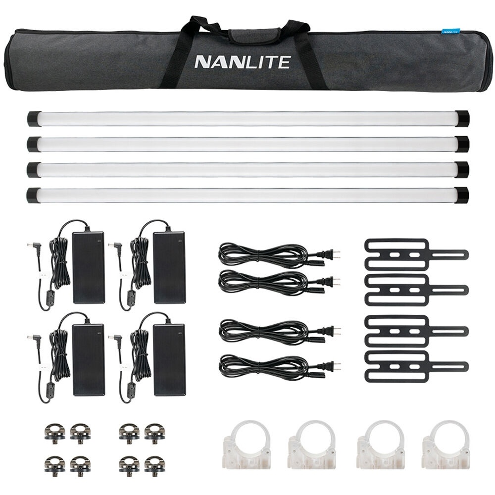 Nanlite PavoTube II 30X RGBWW LED Tube with Battery & App Control - 4 Light Kit (120cm)