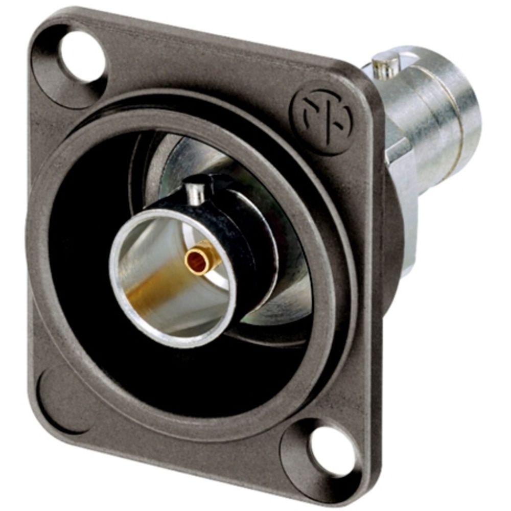 Neutrik NBB75DFGX Grounded UHD BNC Feedthrough Receptacle in D-Shape Housing