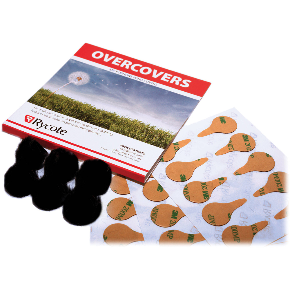 Rycote Overcovers (Black) - 6-Pack, 30 Stickies