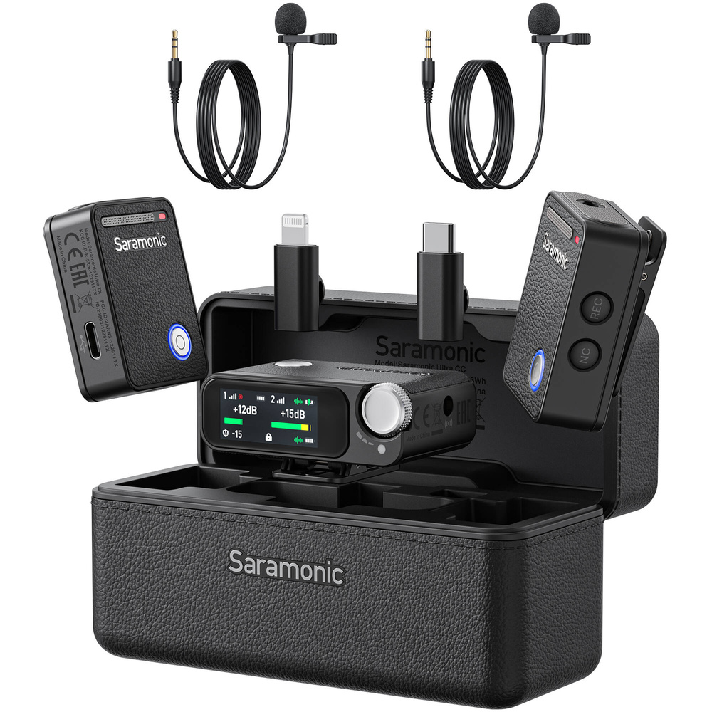 Saramonic Ultra 2-Person Digital Wireless Omnidirectional Lavalier Microphone System (Black), image 2