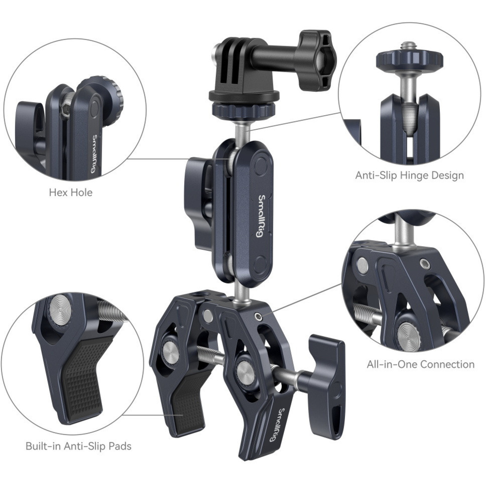 SmallRig 3757B Crab-Shaped Clamp with Ballhead Magic Arm, image 7
