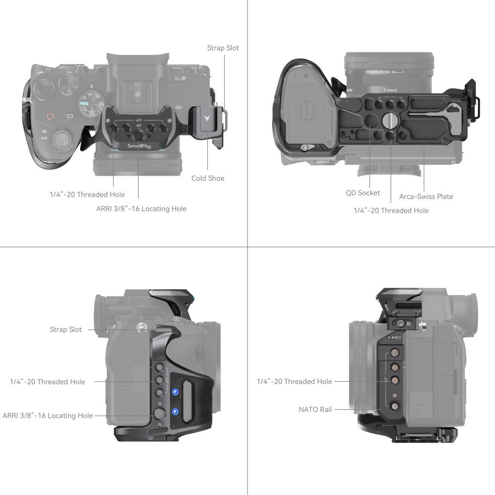 SmallRig 4308 "Rhinoceros" Cage Kit for Sony Alpha 7R V / Alpha 7 IV / Alpha 7S III, image 5