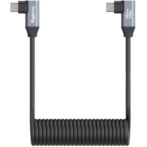 SmallRig 4793 Angled USB-C to Angled USB-C Coiled Data Cable (35cm)