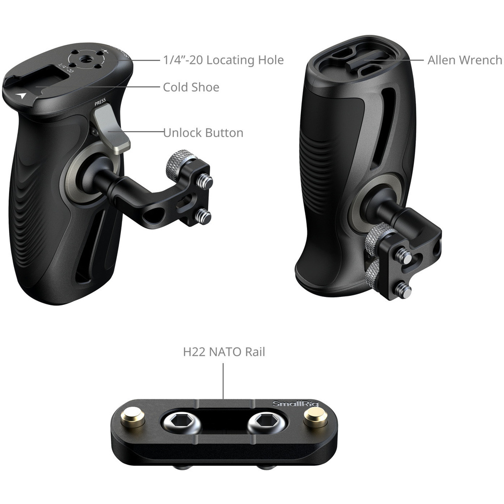 SmallRig 5194 Rotating Side Handle with 1/4"-20 Screws, image 3