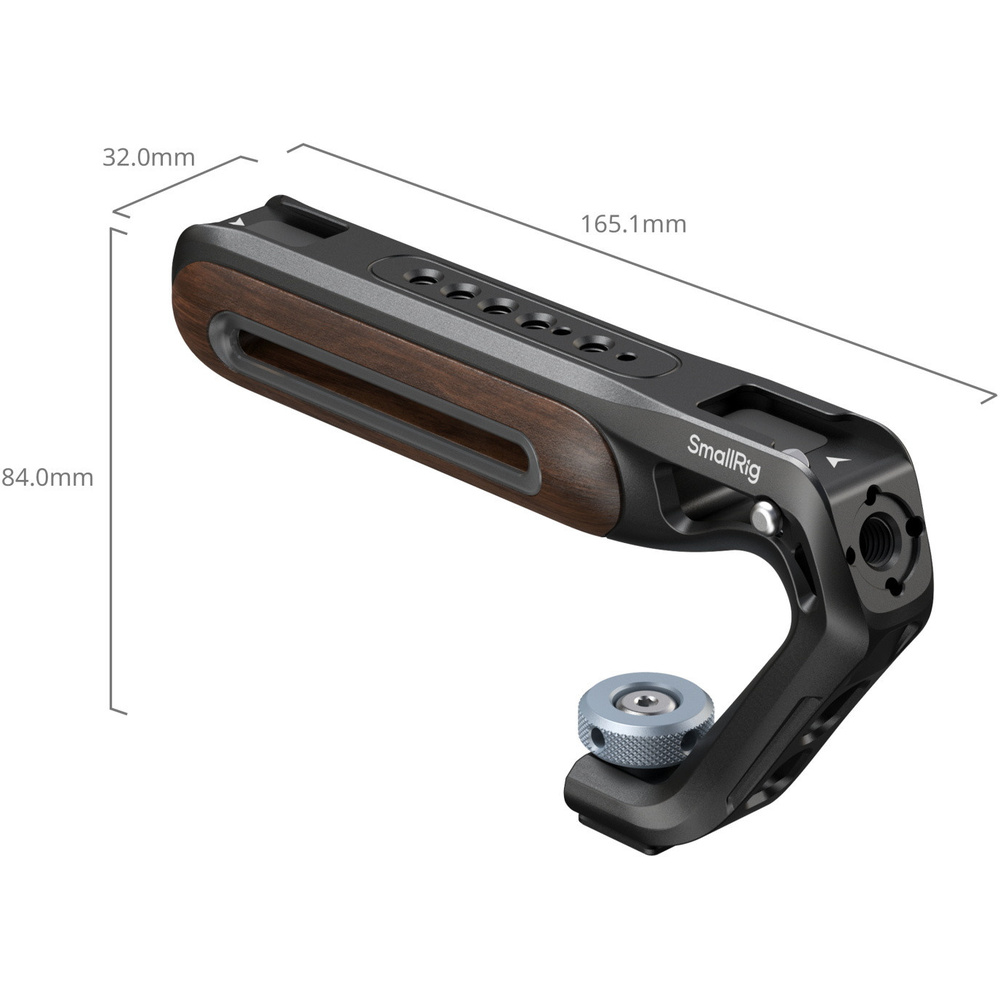 SmallRig 5250 Wooden Top Handle with Cold Shoe Mount, image 4
