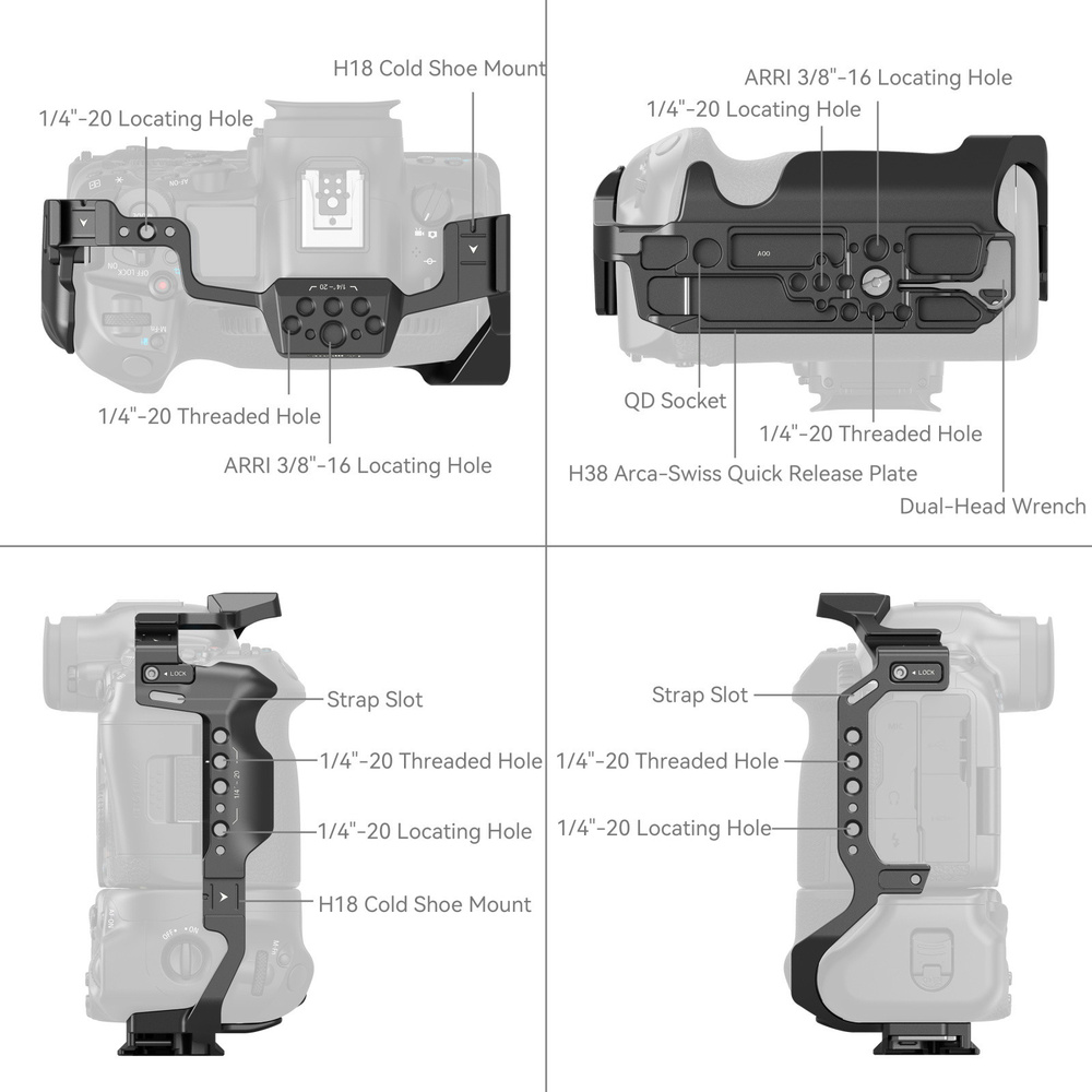 SmallRig 5623 Cage for Canon EOS R5 Mark II with Battery Grip BG-R20, image 5