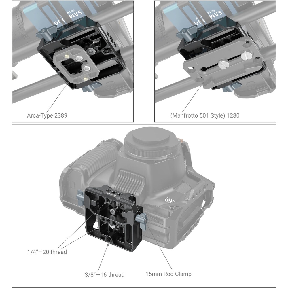 SmallRig Universal Camera Baseplate with 15mm LWS Rod Clamp, image 8