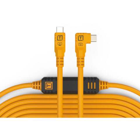Tether Tools TetherPro USB-C Straight to Right-Angled Cable (9.4m, High Visibility Orange)