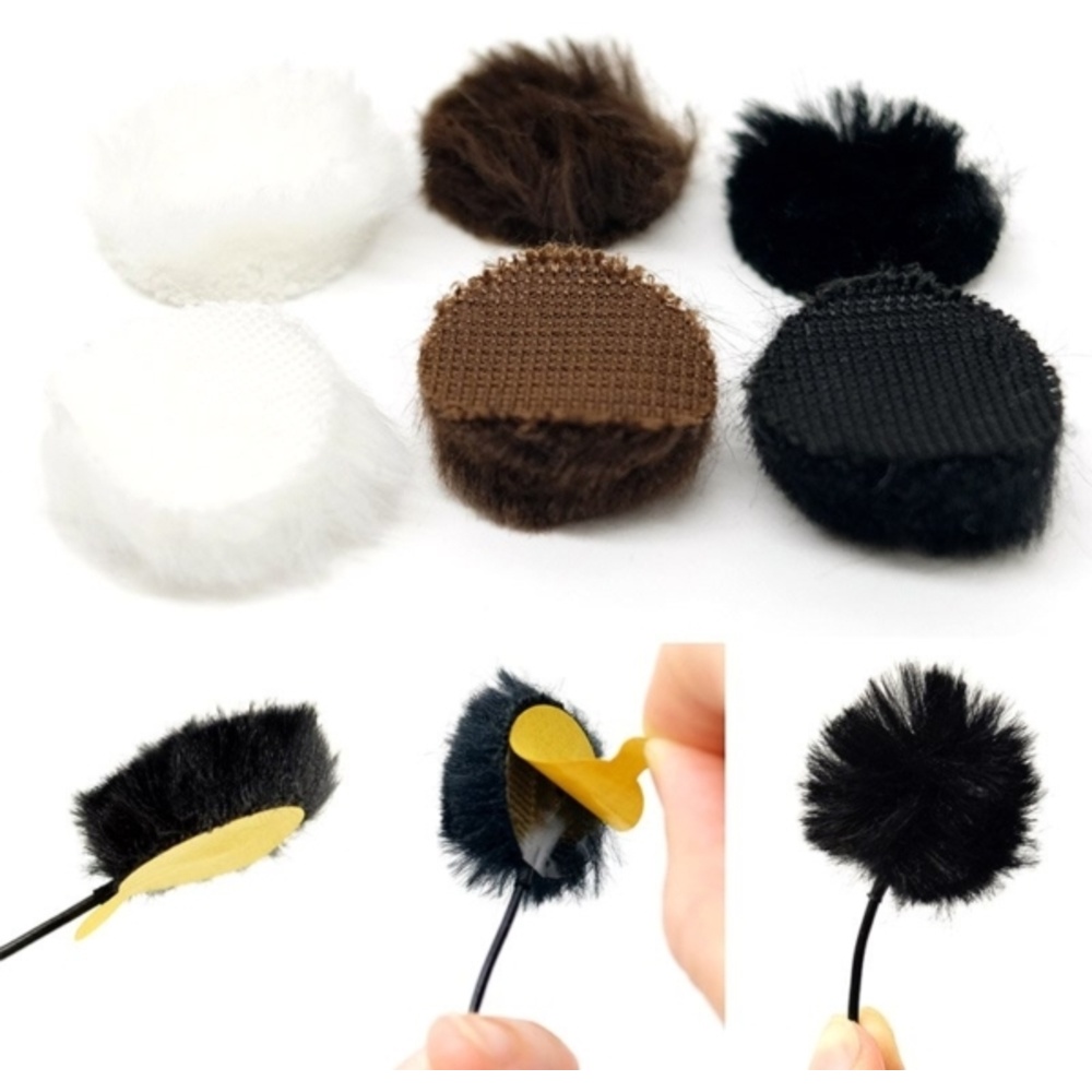 Ursa Fur Circles Lav Covers (3x Black, 3x Brown, 3x White, with 30x Stickies), image 2