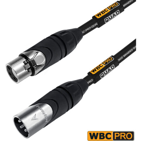 WORLDS BEST CABLES Pro-Quad Balanced XLR Cable with Amphenol XLR Connectors (7.6m)