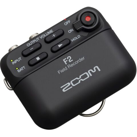 Zoom F2 Ultracompact Portable Field Recorder with Lavalier Microphone (Black)